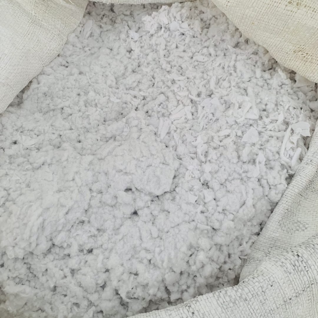 shreeded textile waste